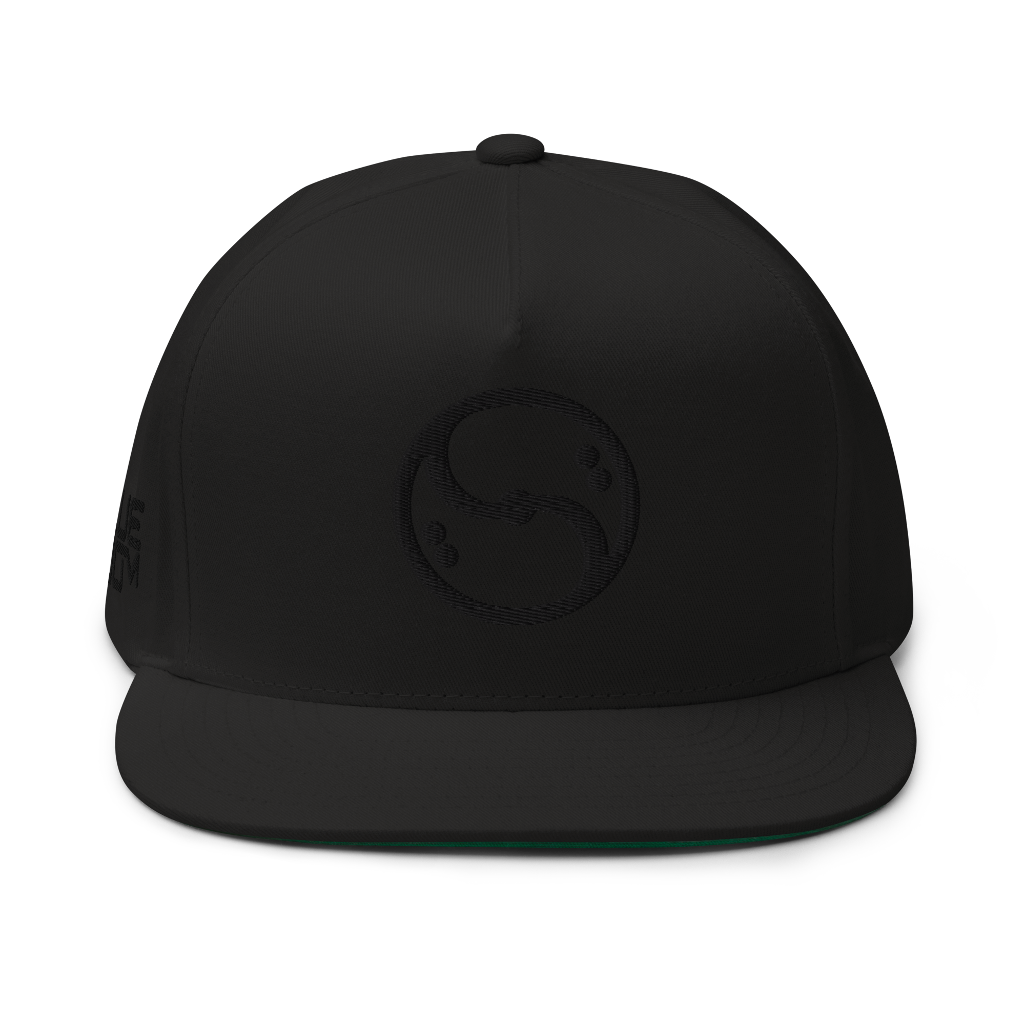 Stealth Black Flat Bill Cap