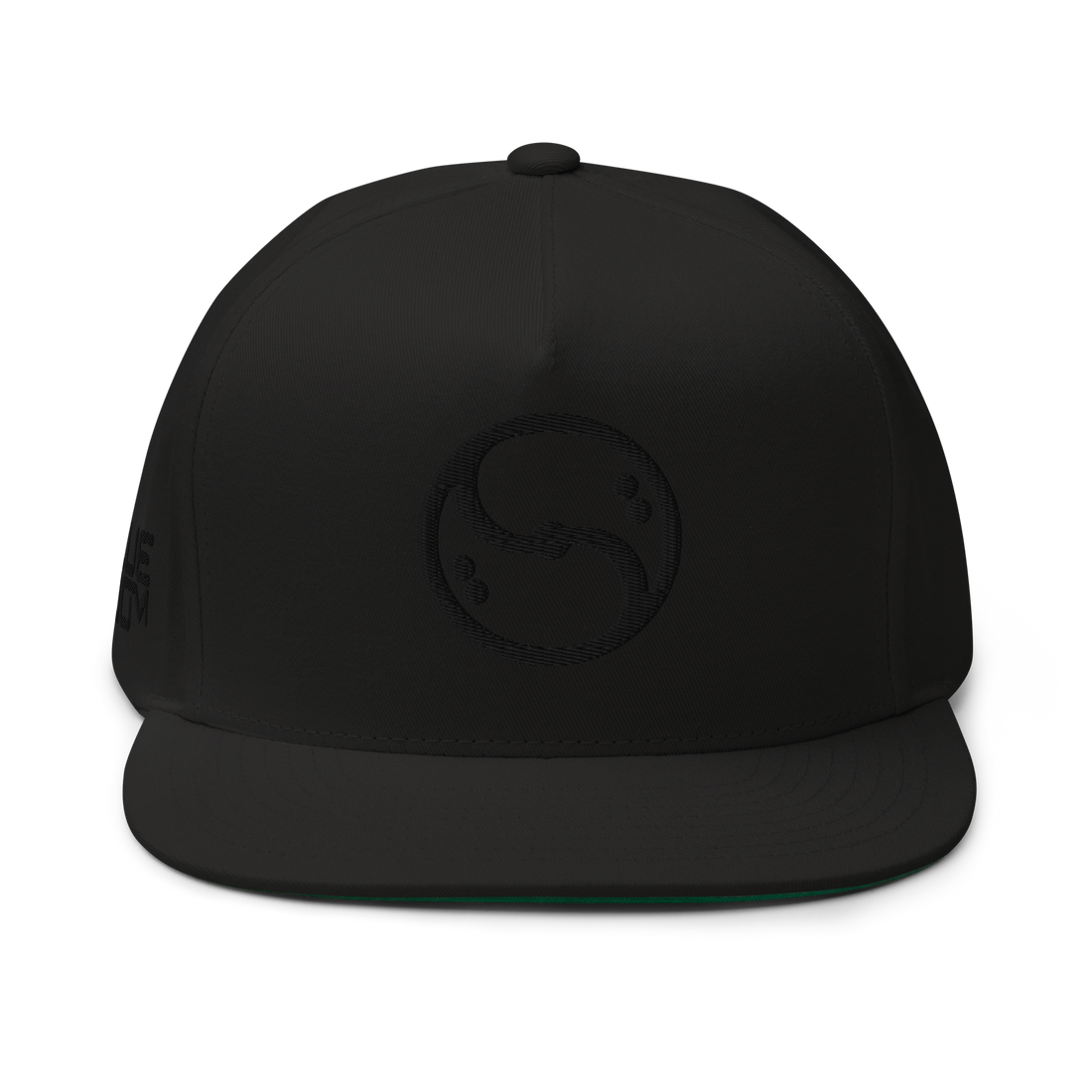 Stealth Black Flat Bill Cap 