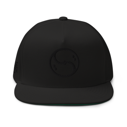 Stealth Black Flat Bill Cap 